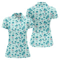 Tropical Beach Golf Paradise Polo Shirt, Ladies Golf Tops, Women's Golf Apparel