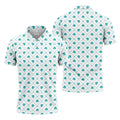 Grid Pattern Shamrock Golf Shirt, St Patrick's Day Golf Tops For Men, Golf Shirts For Men, Polo Shirts For Men