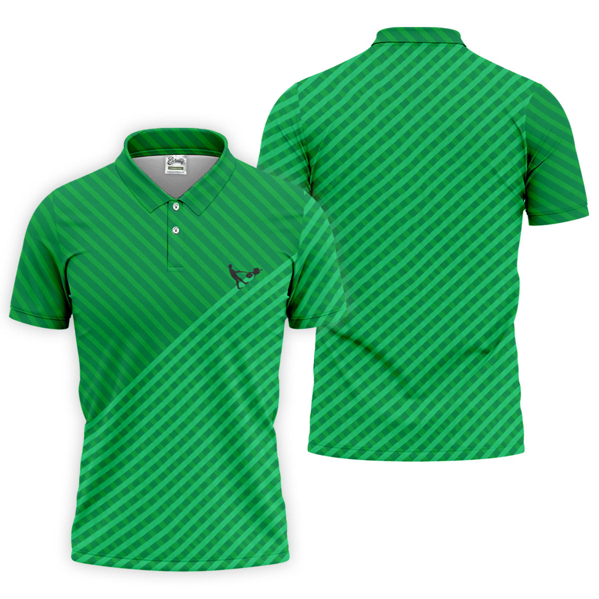 Lawn Mower Green Cross Stripe Father's Day Golf Shirt, Polo Shirts For Men, Golf Gift For Dad