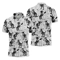 Vintage Golfing Dogs Pattern Golf Polo Shirt, Mens Golf Shirts, Golf Apparel For Men