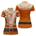 Funny Gingerbread Costume Christmas Golf Shirt, Ladies Golf Top, Women’s Golf Apparel