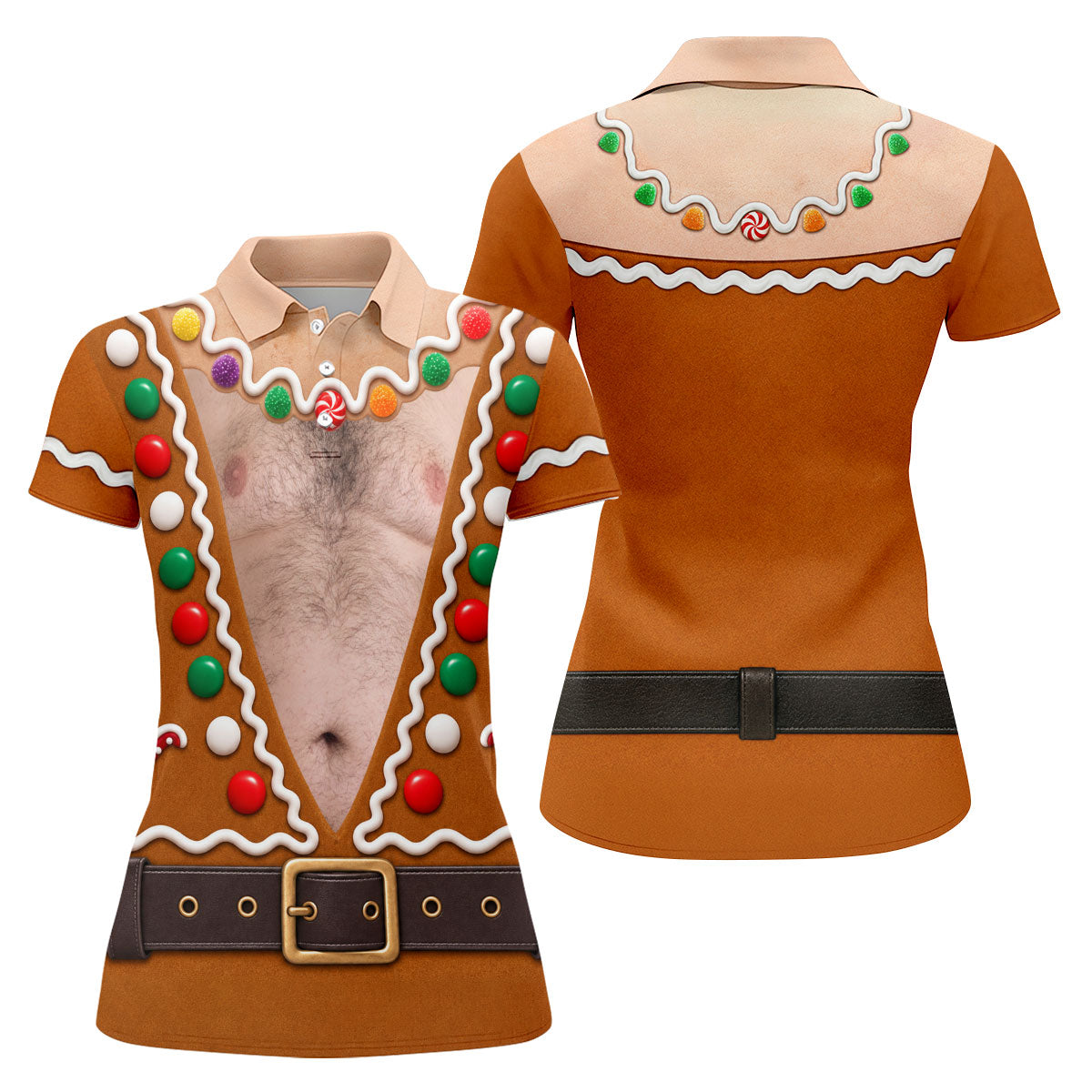 Funny Gingerbread Costume Christmas Golf Shirt, Ladies Golf Top, Women’s Golf Apparel