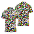 Autism Awareness Color Leopard Pattern White Golf Shirt, Golf Tops For Men, Polo Shirts For Men, Golf Shirts For Men