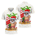 Men's Vacation Mode Santa Sufing Golf Shirt, Christmas Golf Shirt, Golf Apparel For Men