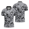 Screaming Face Halloween Golf Polo Shirt, Halloween Shirt For Men, Golf Shirts For Men