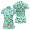 90s Dice Memphis Style Light Mint Green Cute Golf Shirt, Women's Polo Shirt, Ladies Golf Shirts