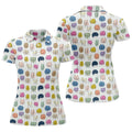 Funny Colorful Butt Pattern Golf Polo Shirt, Golf Shirts For Women, Women's Golf Apparel