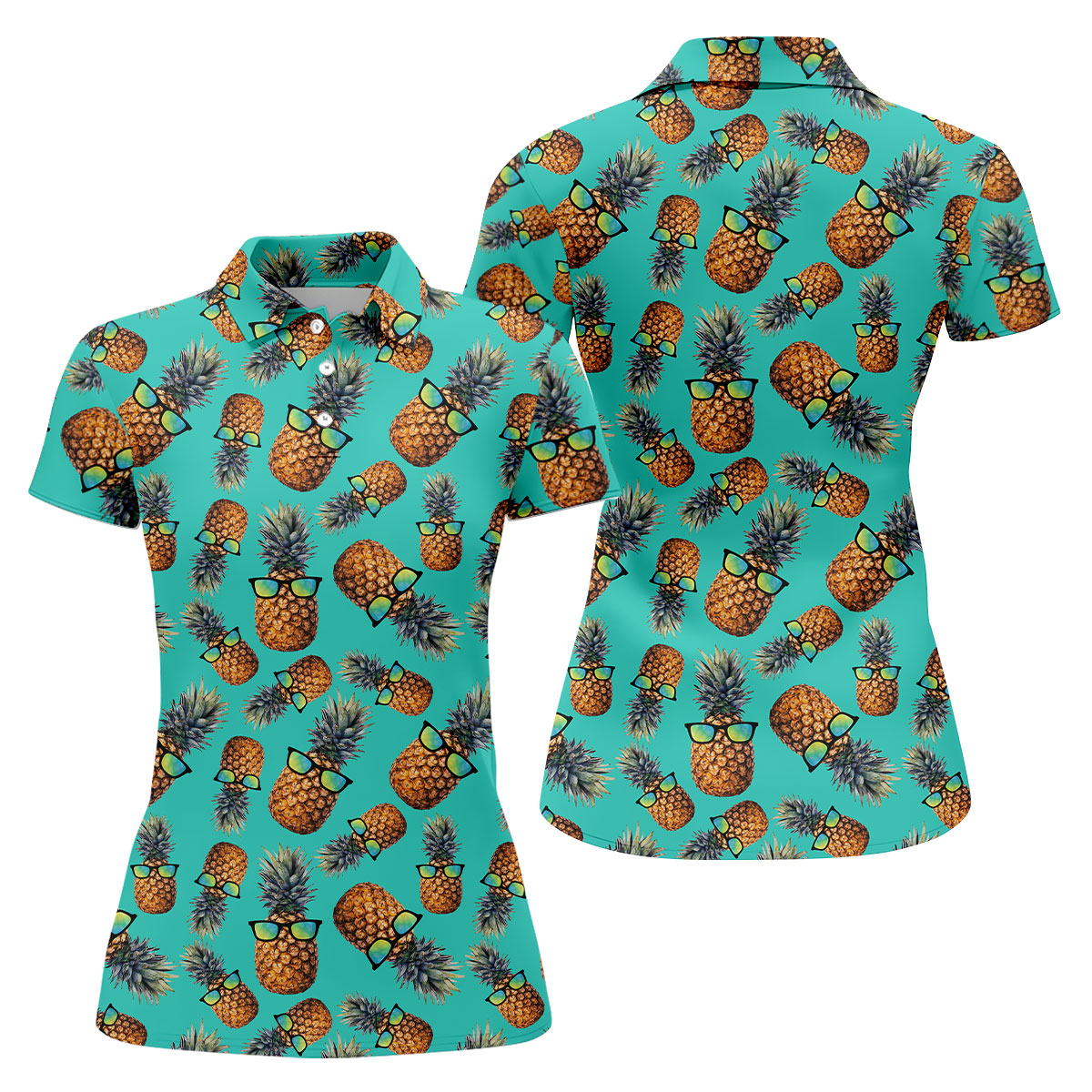 Cool Pineapple Tropical Theme Hawaiian Golf Shirt, Golf Shirt For Women, Golfing Apparel