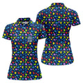 In A World Where You Can Be Anything Be Kind Autism Awareness Puzzle Pattern Navy Golf Shirt, Golf Shirt For Women