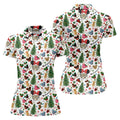 Christmas Cute Pattern Women Golf Top, Cartoon Print Ladies Golf Polos, Christmas Golf Shirt, Golfing Apparel