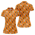 Halloween Dog Costume Pattern Golf Polo Shirt, Womens Golf Tops, Halloween Shirt For Women