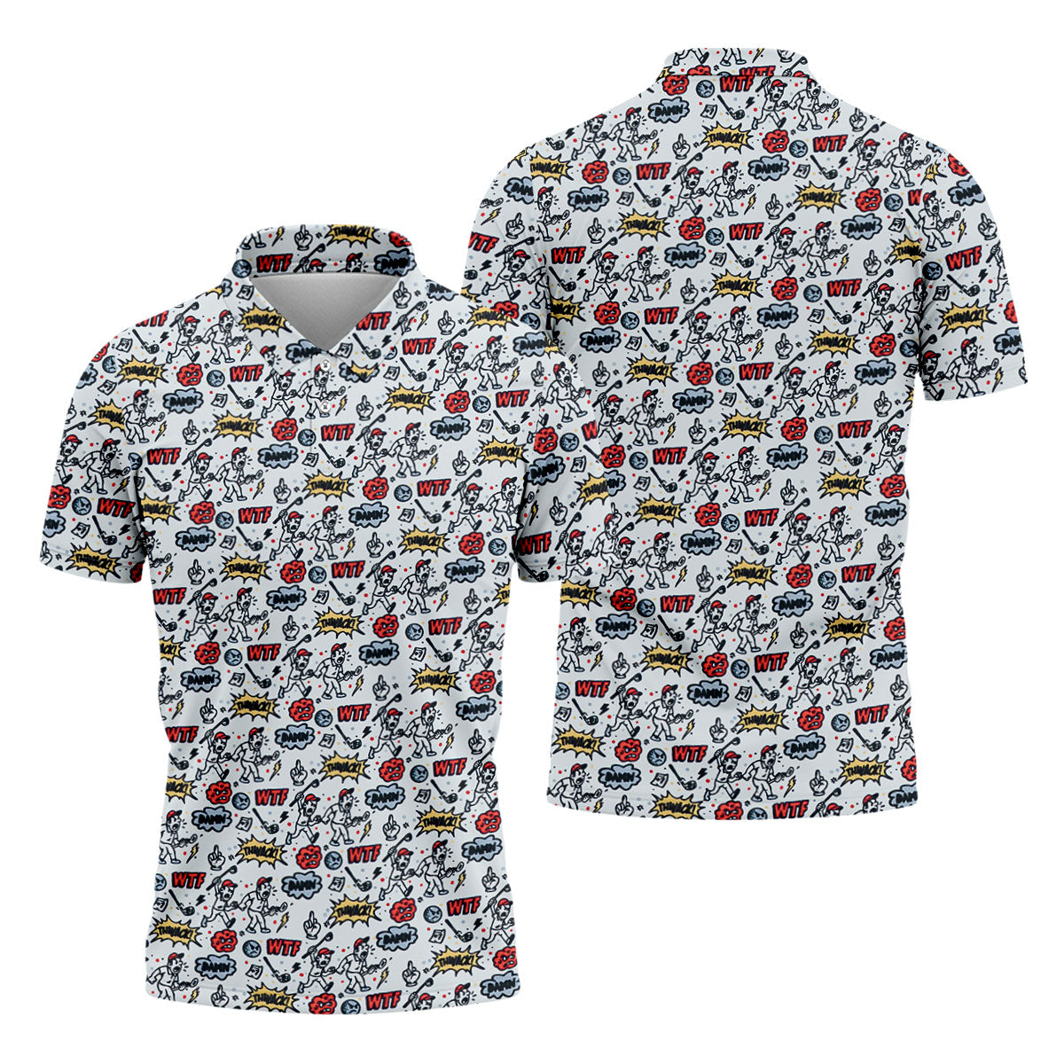 Funny Adult Humor Tropical Beach Golf Paradise Polo Shirt, Golf Polo Shirts For Men, Printed Golf Shirts