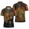 Monkey Gentleman Vintage Oak Hawaiian Golf Polo, Golf Tops For Men, Golfing Apparel