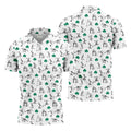 Stick Figure Golf Pose St Patrick's Day Shamrock White Golf Shirt, Polo Shirts For Men, Golf Shirts For Men