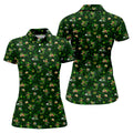 St Patrick's Day Leprechaun Golf Pose Shamrock Golf Shirt, Fun Women's Golf Shirts, Ladies Golf Polos