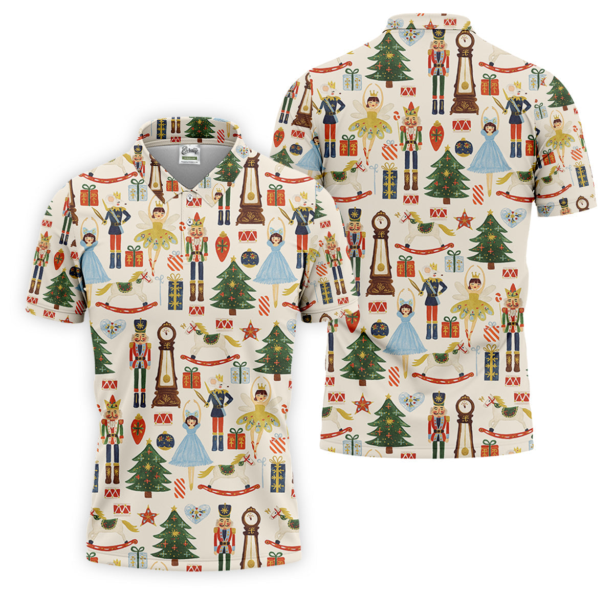 Vintage Nutcracker Christmas Golf Shirt, Men's Golf Polo Shirts, Cute Golf Outfit, Golf Gift For Men