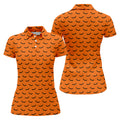 Spooky Bats Orange Halloween Golf Shirt, Ladies Golf Tops, Golf Gifts For Women, Golfing Apparel