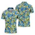 Funny Tropical Beer Bottle Pattern Golf Polo Shirt, Printed Golf Shirts, Mens Golf Apparel
