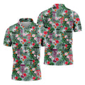 Tropical Disc Golf Basket Floral Polo Shirt, Hawaiian Golf Shirt, Golf Polo Shirts For Men