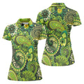 Paisley Print Green Golf Shirt, Ladies Golf Shirts, Golf Shirt For Women, Ladies Golf Polos