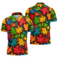 Vibrant Maple Leaf Autumn Forest Hawaiian Golf Polo, Golf Tops For Men, Golfing Apparel
