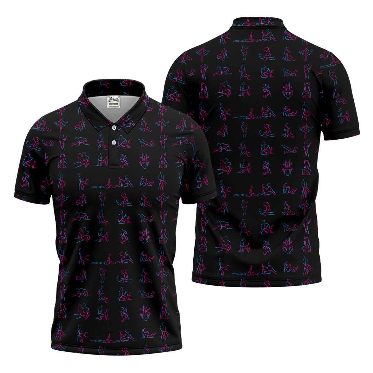 Funny Neon Couples Pattern Golf Polo Shirt, Golf Shirts For Men, Mens Golf Apparel