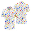 Accept Teach Understand Love Autism Awareness Colorful Handprint White Golf Shirt, Golf Shirts For Men