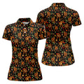 Autumn Bigfoot Forest Pattern Polo Shirt, Women’s Golf Apparel, Hawaiian Golf Shirt, Golf Tops For Women