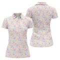 Easter Bunny Seamless Pattern Women Golf Top, Fun Women's Golf Shirts, Cute Golf Outfit, Ladies Golf Shirts