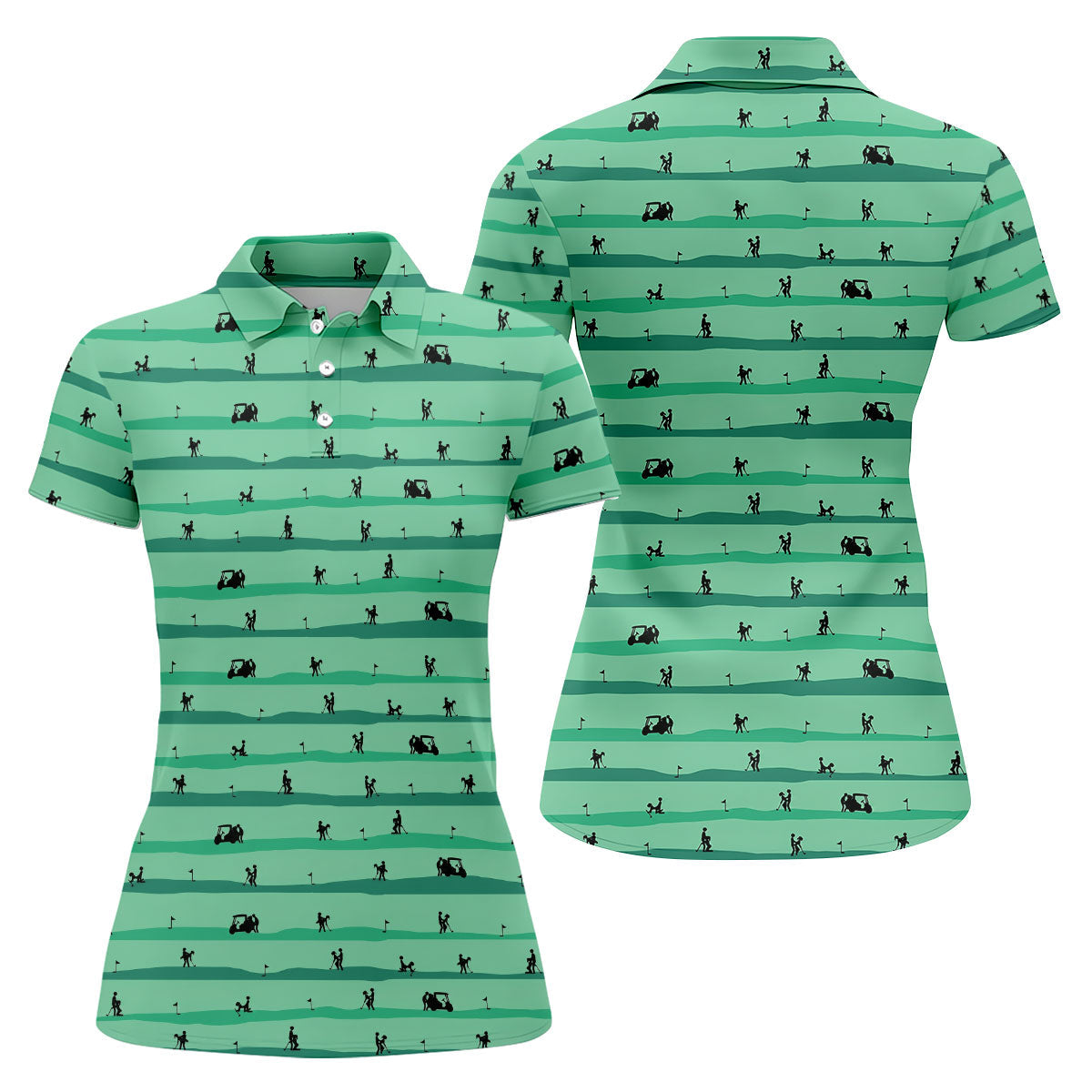 Funny Couple On Golf Course Polo Shirt, Naughty Golf Tops For Women, Ladies Golf Shirts
