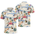 Cute Corgi Beach Vacation Golf Polo Shirt, Golf Polo Shirts For Men, Mens Golf Apparel