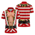 Candy Cane Santa Suit Christmas Golf Shirt, Mens Golf Shirts, Golf Apparel For Men