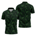Dinosaurs In The Forest Deep Forest Green Hawaiian Golf Shirt, Polo Shirts For Men