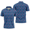 Funny Dinosaur Golfer Tropical Pattern Polo Shirt, Mens Golf Polo, Printed Golf Shirts