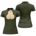 Olive Green Funny Dickhead Faux Chest Golf Shirt, Golf Tops For Women, Women’s Golf Apparel