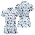 Autism Awareness Colors Puzzles Butterfly Floral Golf Shirt, Women's Golf Tops, Ladies Golf Shirts
