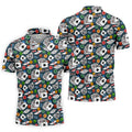Poker Blackjack Hawaiian Golf Shirt, Playing Card Pattern Men's Golf Shirt, Polo Shirts For Men