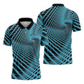 Swirling Vortex Black And Light Blue Golf Shirts For Men, Polo Shirts For Men, Golfing Apparel