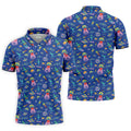 Surfing Alien Space Galaxy Hawaiian Golf Shirt, Hawaiian Golf Shirt, Golf Shirts For Men
