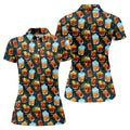 Summer Cocktail Pattern Hawaiian Golf Shirt, Golf Polo For Women, Women's Golf Apparel