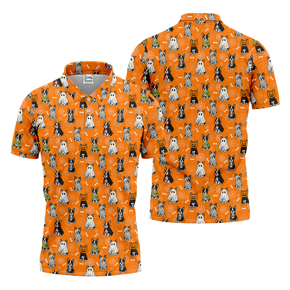 Halloween Dog Costume Pattern Golf Polo Shirt, Mens Golf Shirts, Polo Shirts For Men