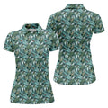 Dinosaur Head Tropical Vibe Women's Golf Tops, Women's Polo Shirt, Ladies Golf Shirts