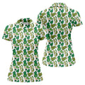 Mini Golf Course Seamless Pattern Women's Golf Tops, Performance Golf Polos, Ladies Golf Shirts