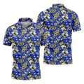 Casino Golf Pattern Blue Hawaiian Golf Polo Shirt, Golf Shirts For Men, Mens Golf Apparel
