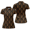 Haunted Face Wallpaper Halloween Golf Polo Shirt, Women's Golf Shirt, Golf Tops For Women