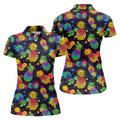 Colorful Pineapple Sleeveless Golf Shirt, Cute Golf Outfit, Women's Golf Shirt, Golf Polo For Women