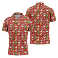 Tropical Santa Summer Christmas Pattern Polo Shirt, Mens Golf Polo, Christmas Shirt