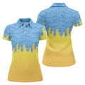 Ice Cream Pattern Hawaiian Golf Shirt, Summer Vibe Women's Golf Tops, Ladies Golf Shirts