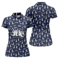 Funny Seagull Halloween Golf Shirt, Cartoon Bird Pattern, Women's Golf Apparel, Printed Golf Shirt