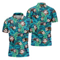 Playful Opossums Among Tropical Leaves Hawaiian Golf Polo, Golf Tops For Men, Golfing Apparel